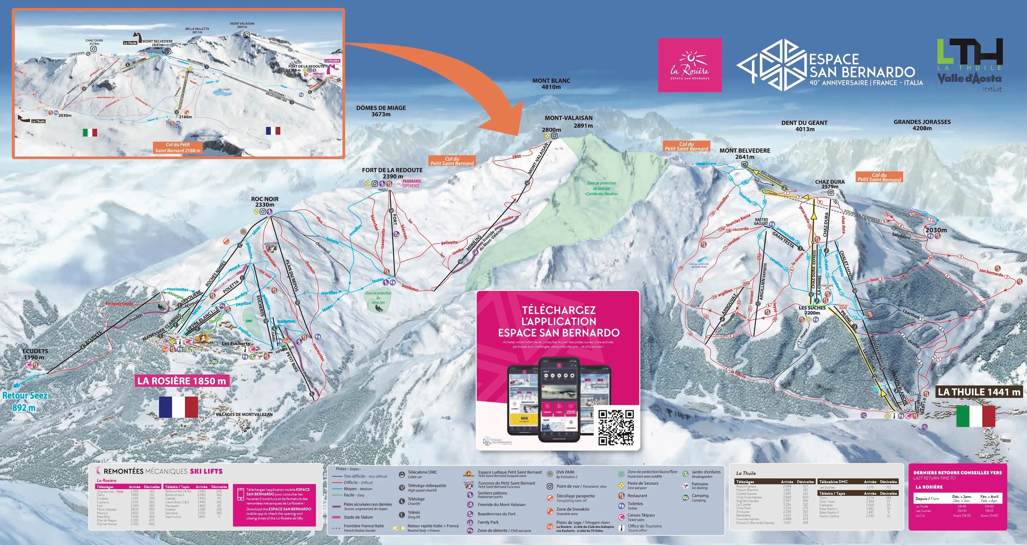 Espace San Bernardo ski area map