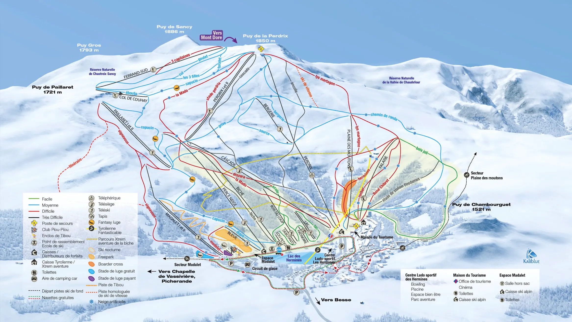 Super Besse ski area map