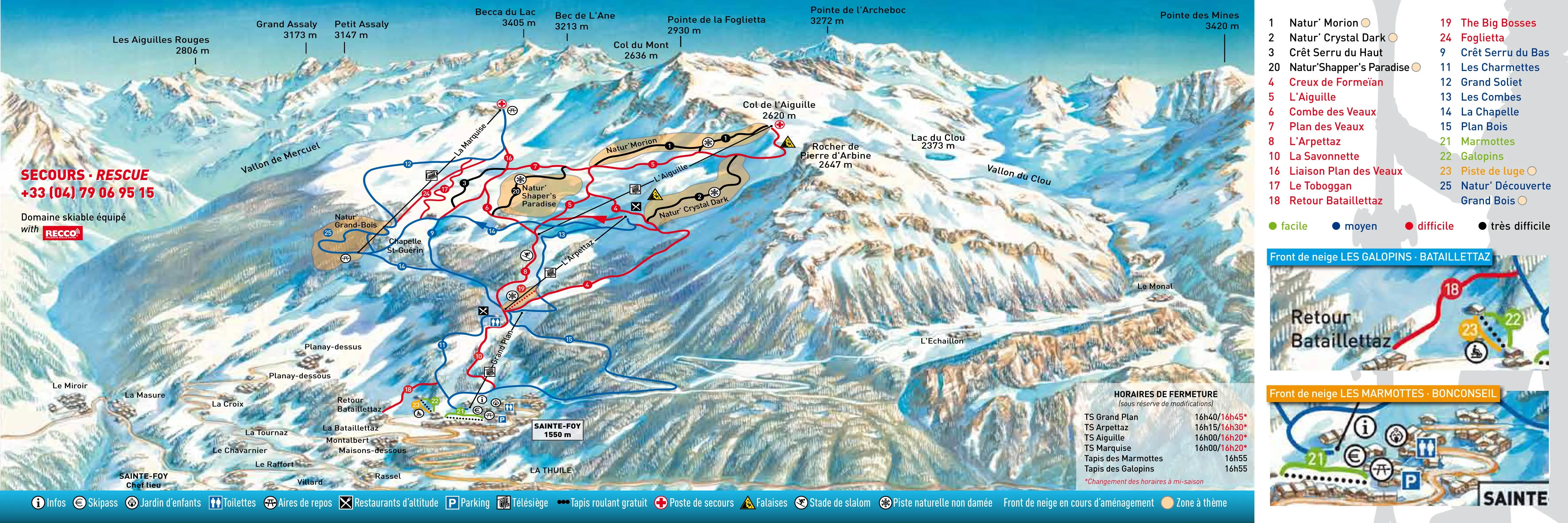 Sainte Foy ski area map