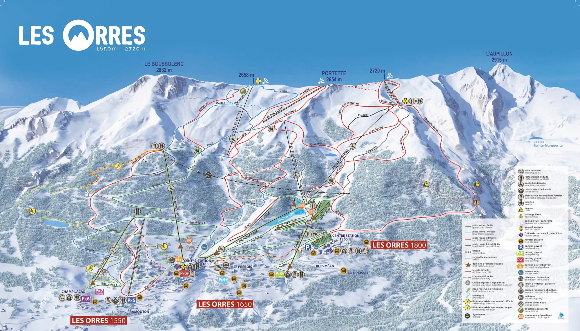 Les Orres ski area map