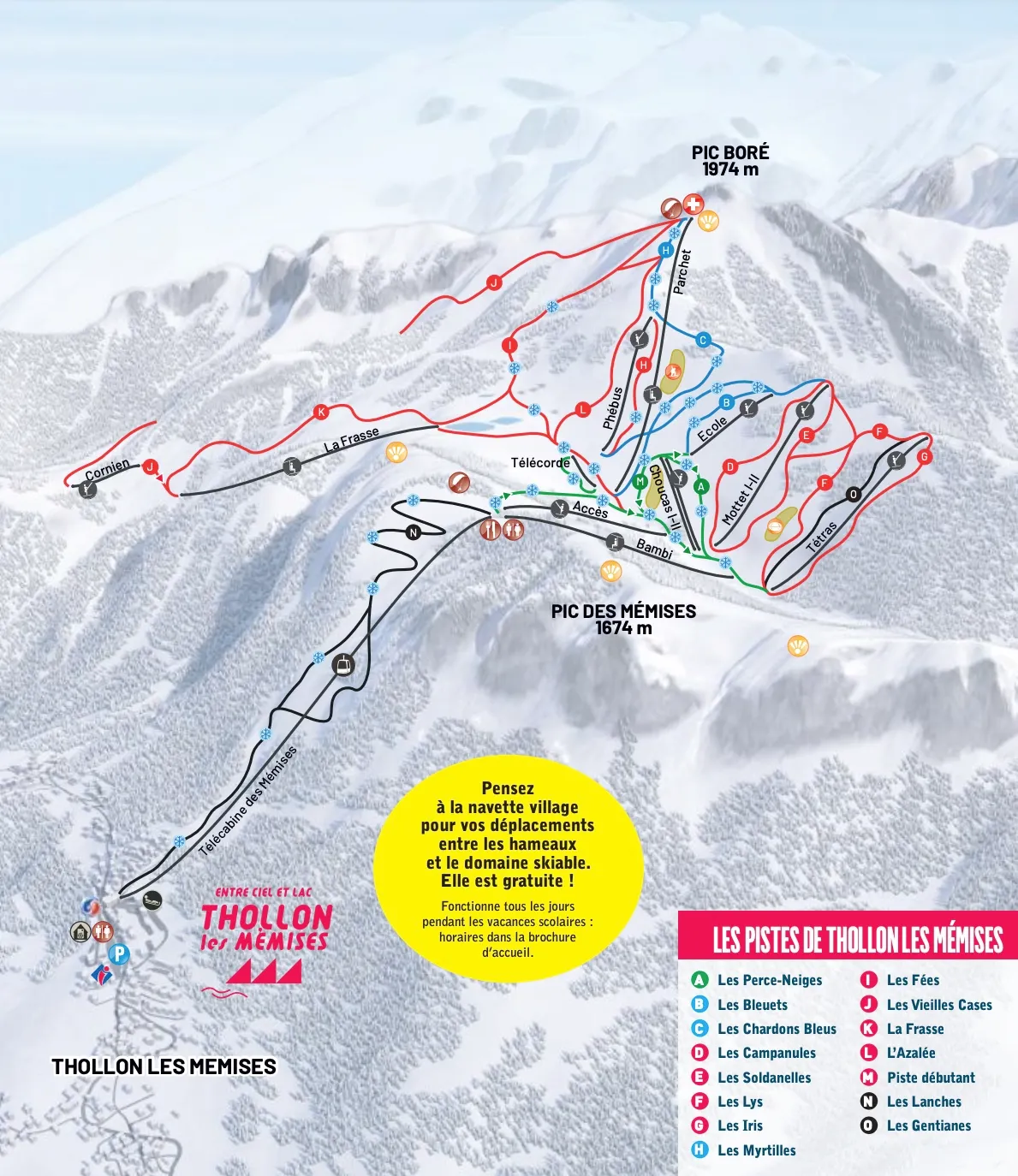Thollon les Memises ski area map