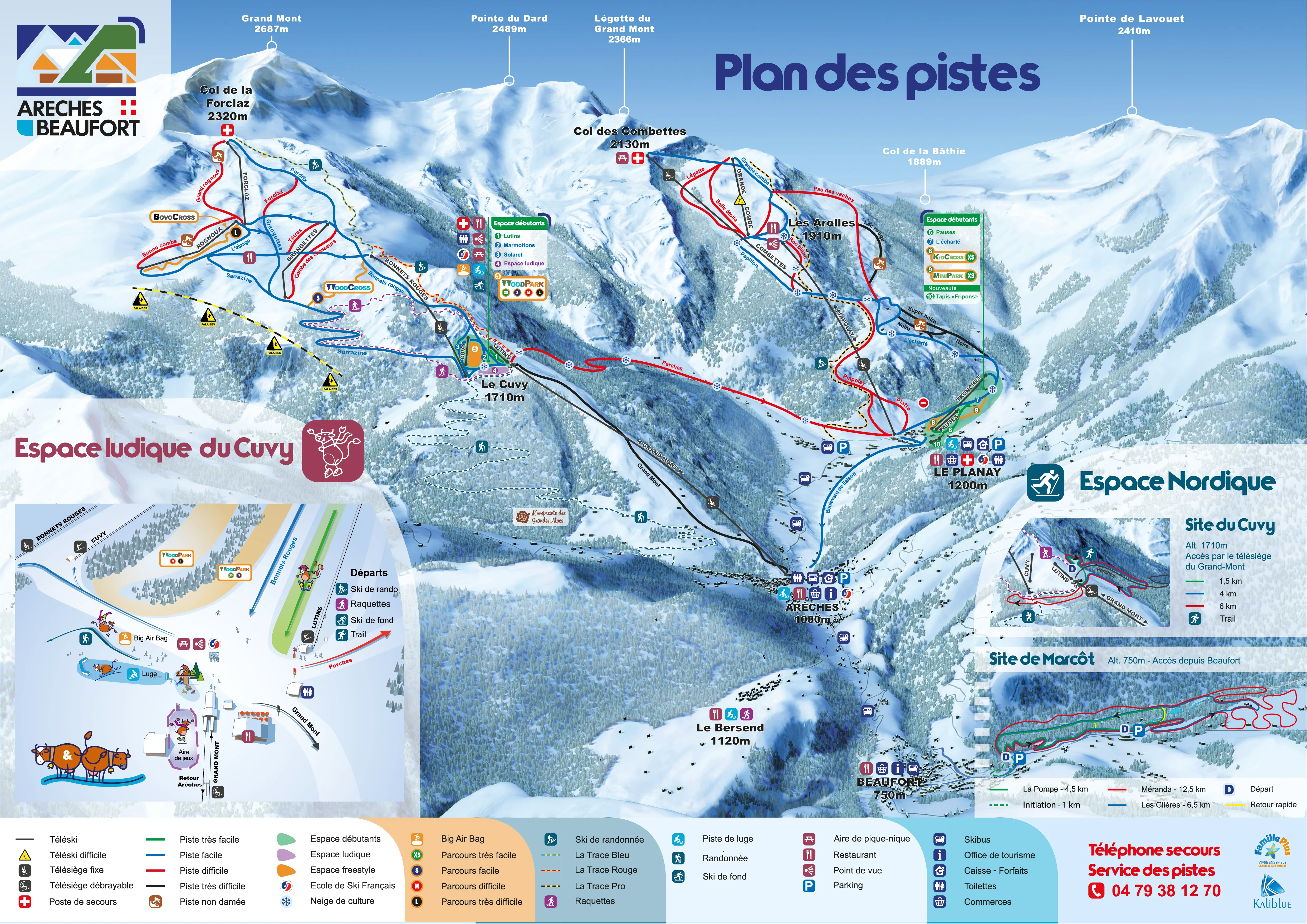 Arêches - Beaufort ski area map