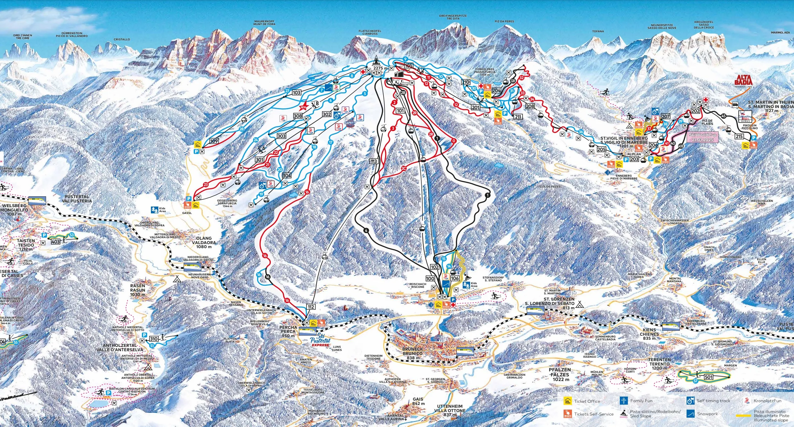 Kronplatz ski area map