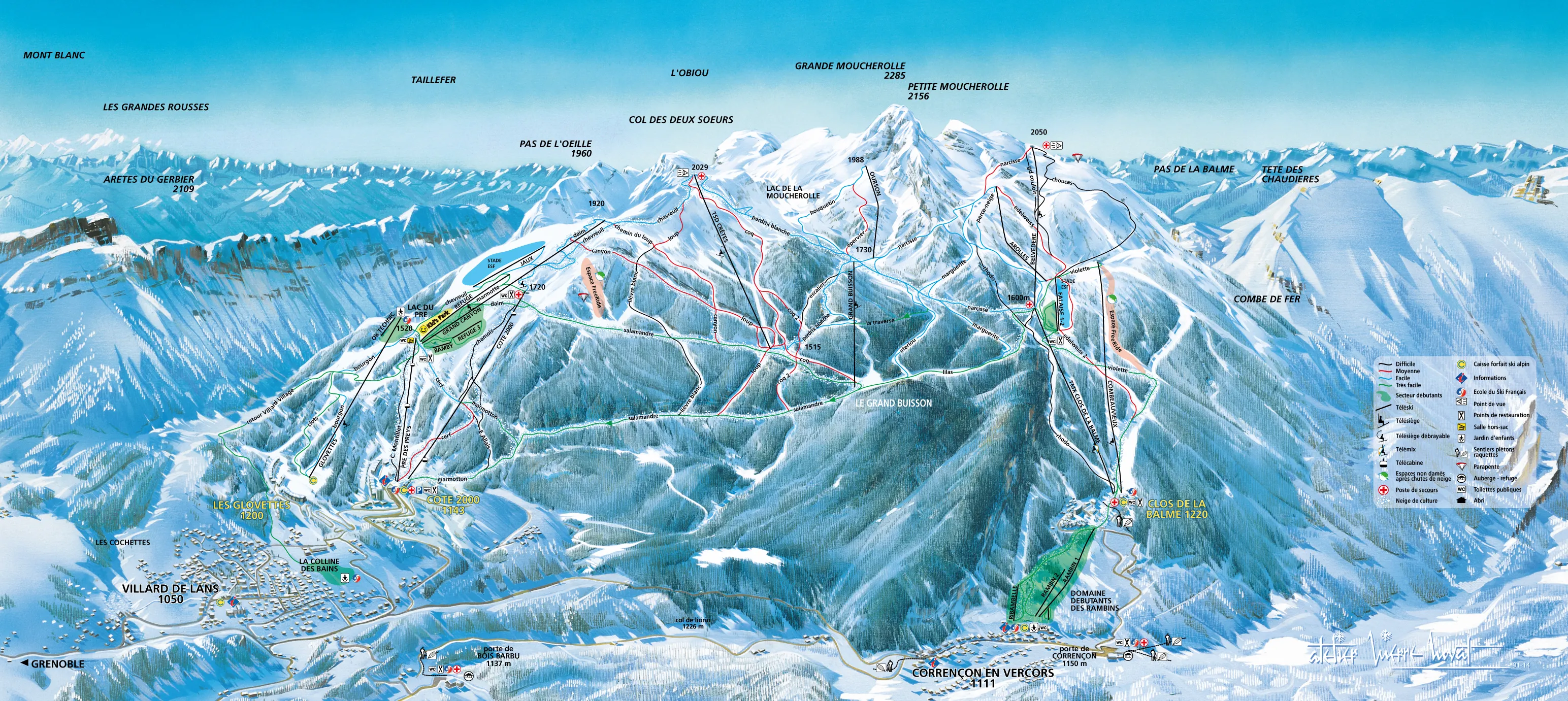 Espace Villard – Corrençon ski area map