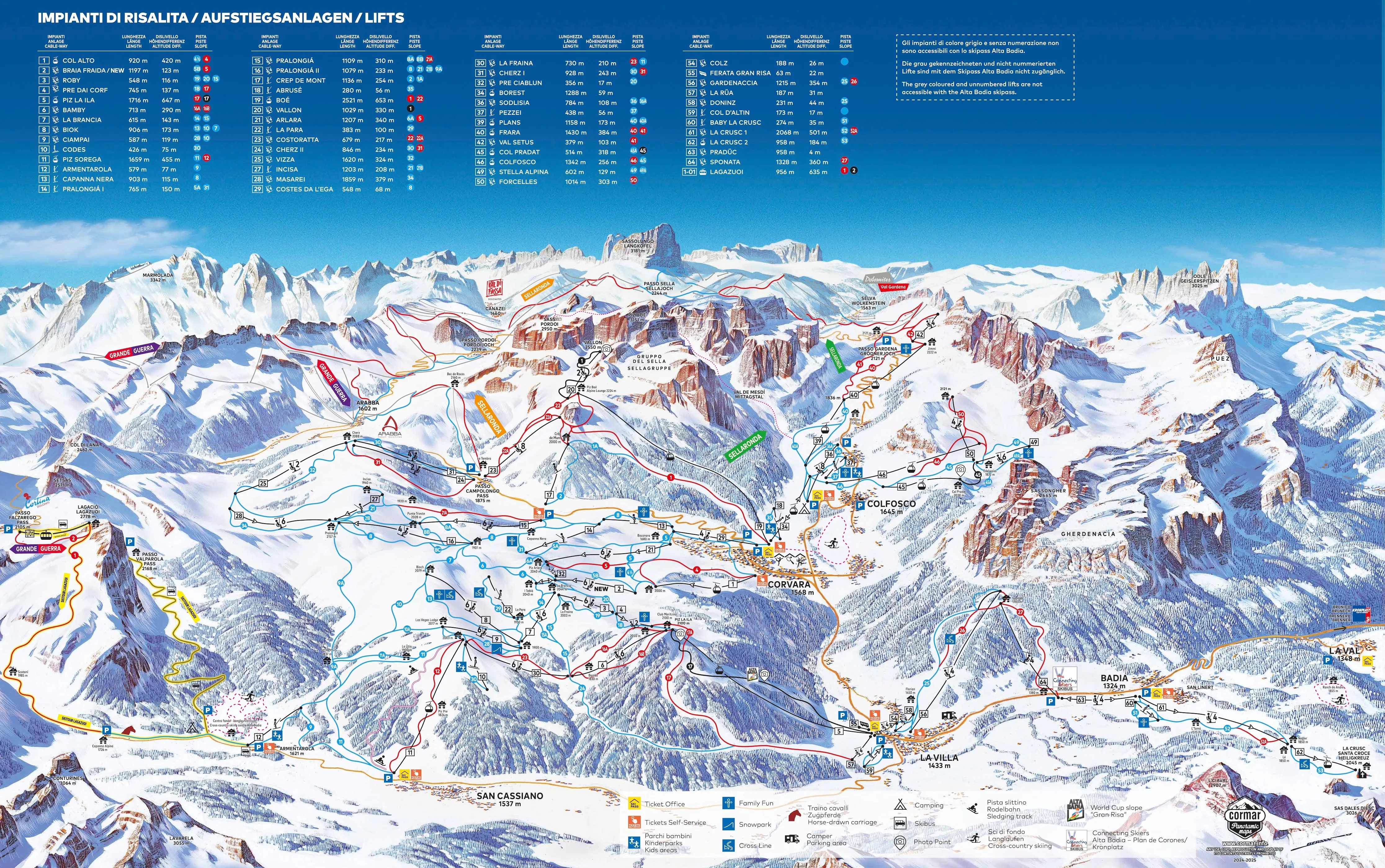 Alta Badia ski area map