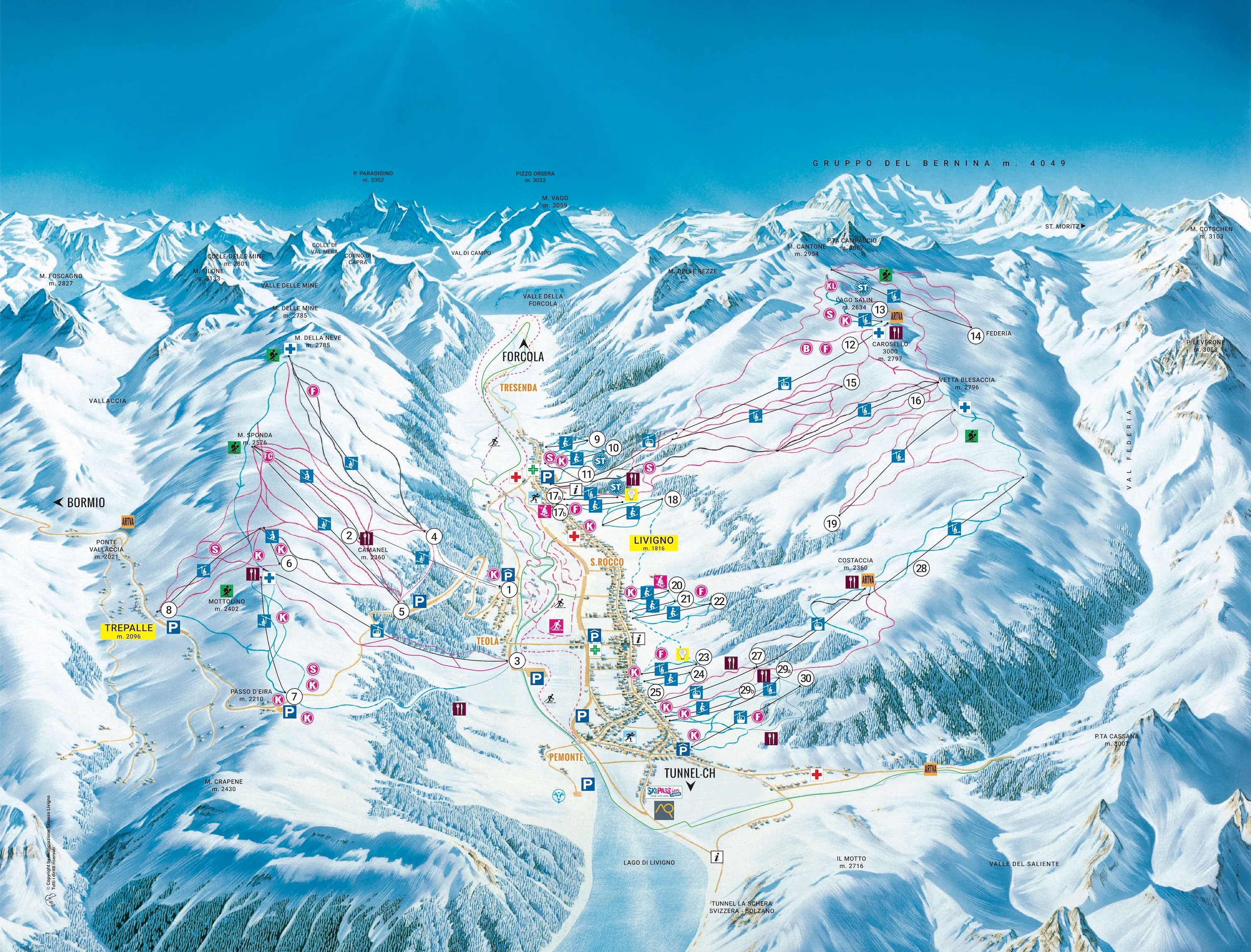 Livigno ski area map