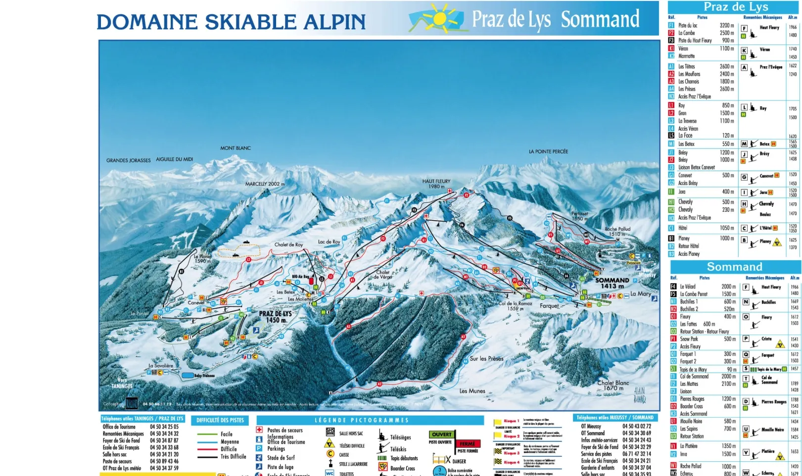 Praz de Lys - Sommand ski area map