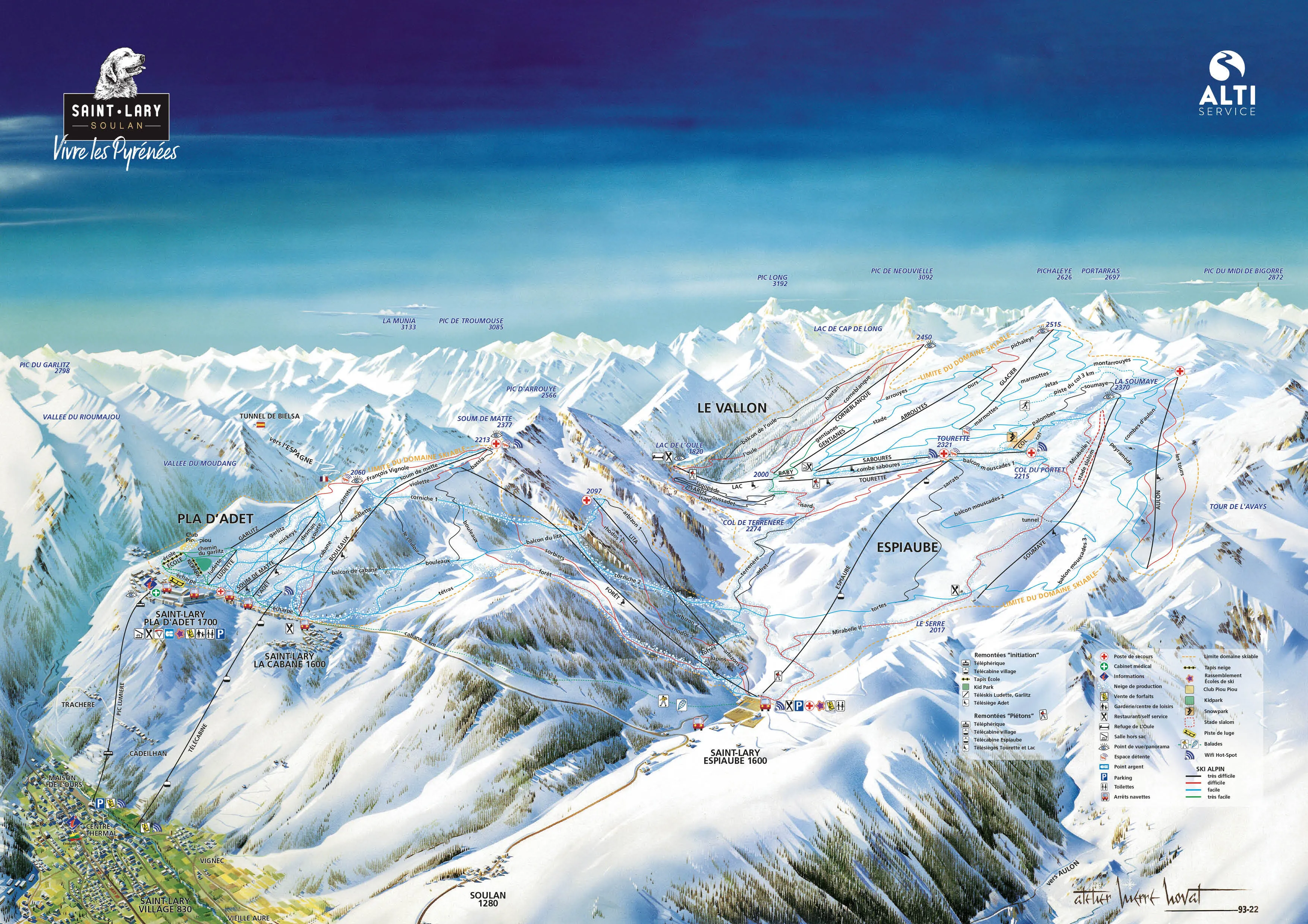 Heiliger Lary Soulan ski area map