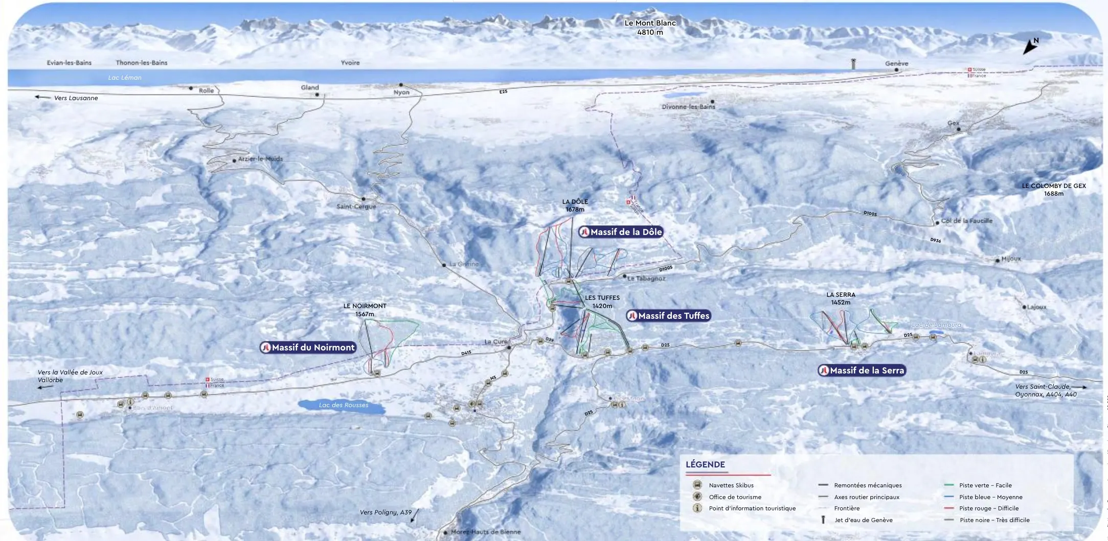 EspaceDôle ski area map