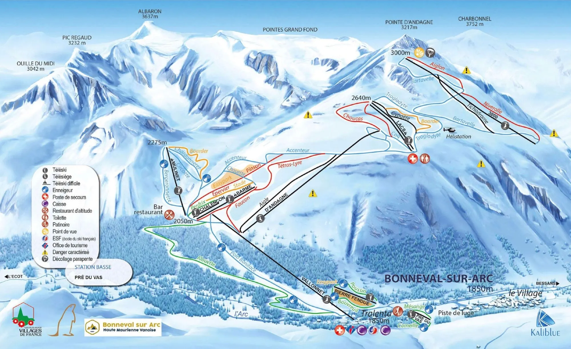 Bonneval-sur-Arc ski area map