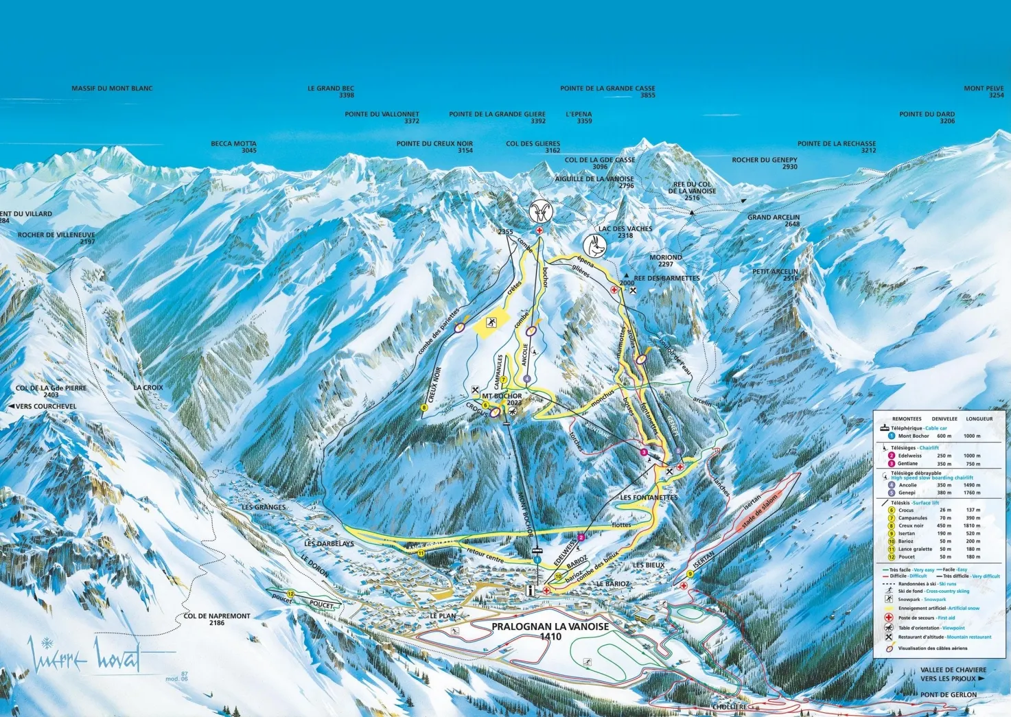 Pralognan la Vanoise ski area map