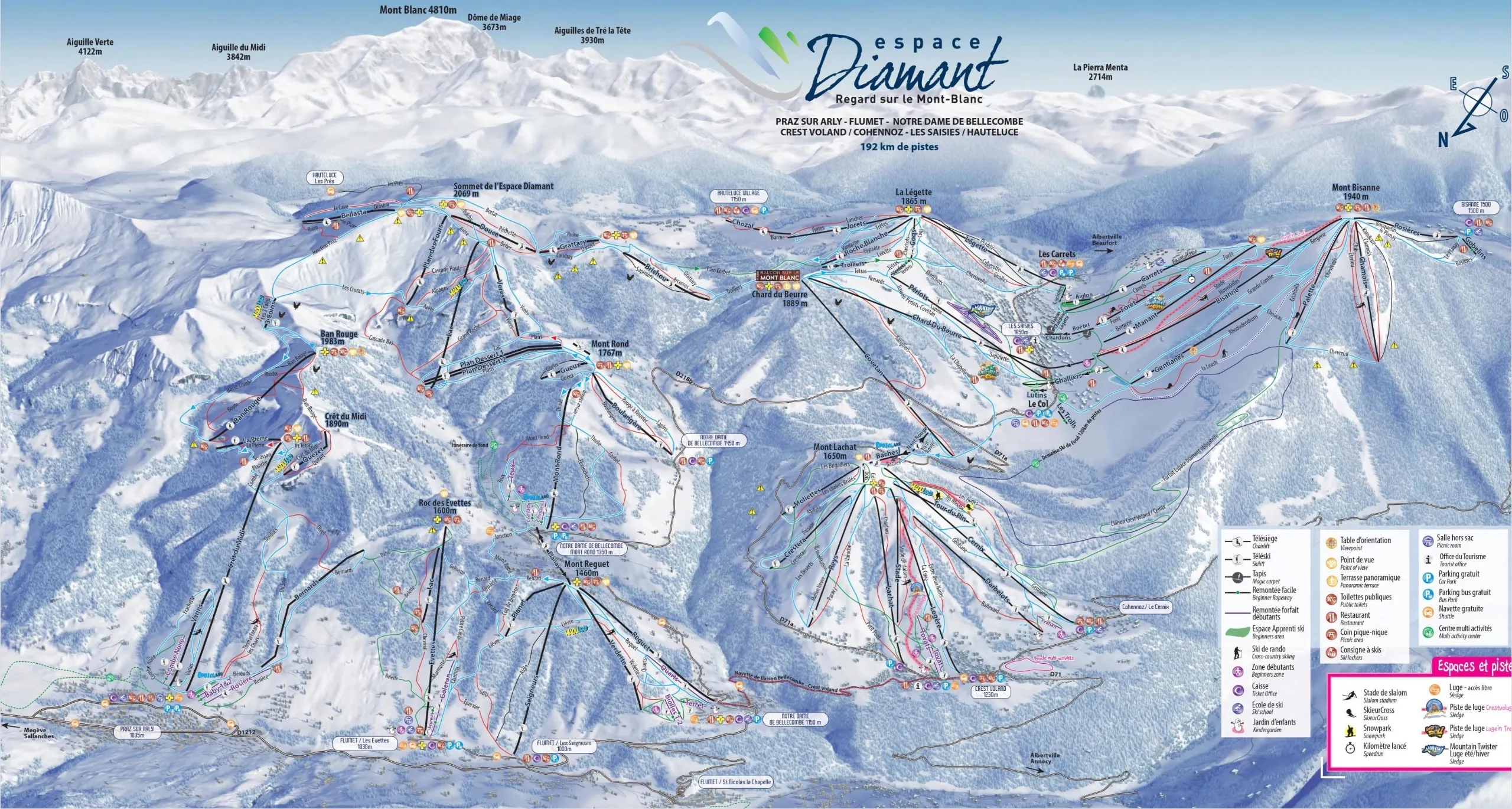 Espace Diamant ski area map