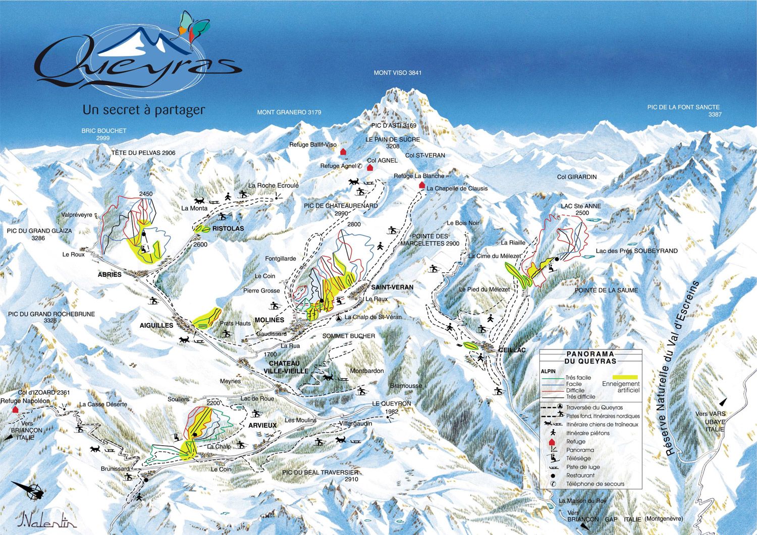Queyras ski area map
