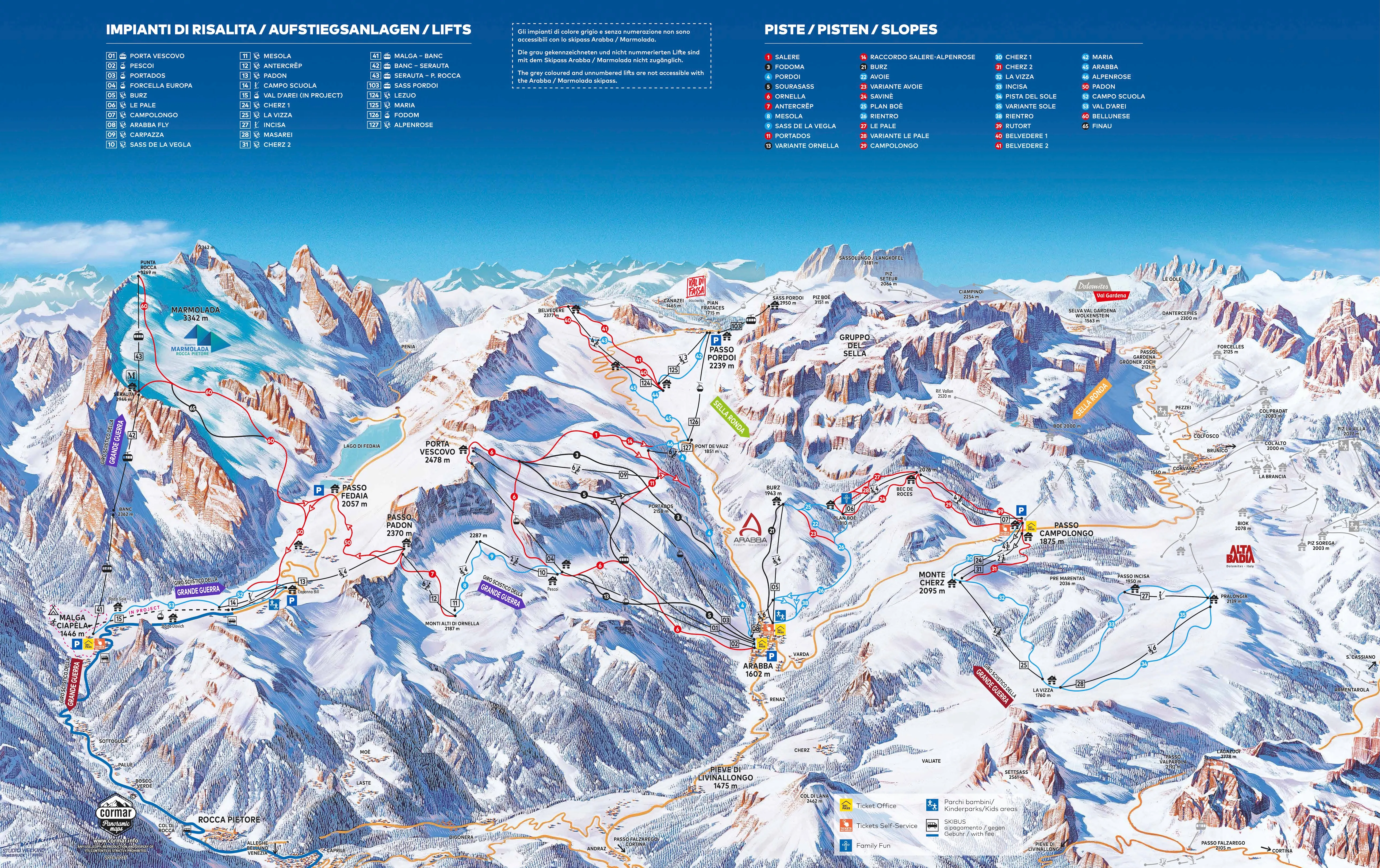 Arabba ski area map