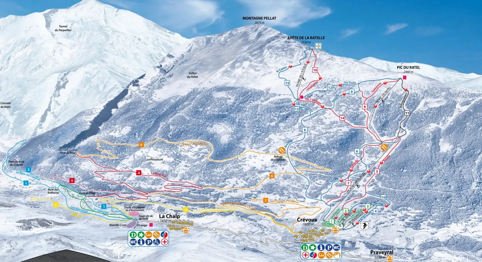 Crevoux ski area map