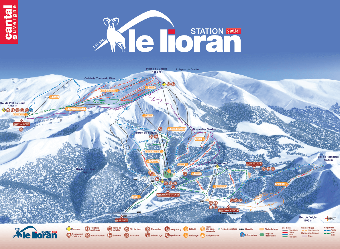 Le Lioran ski area map