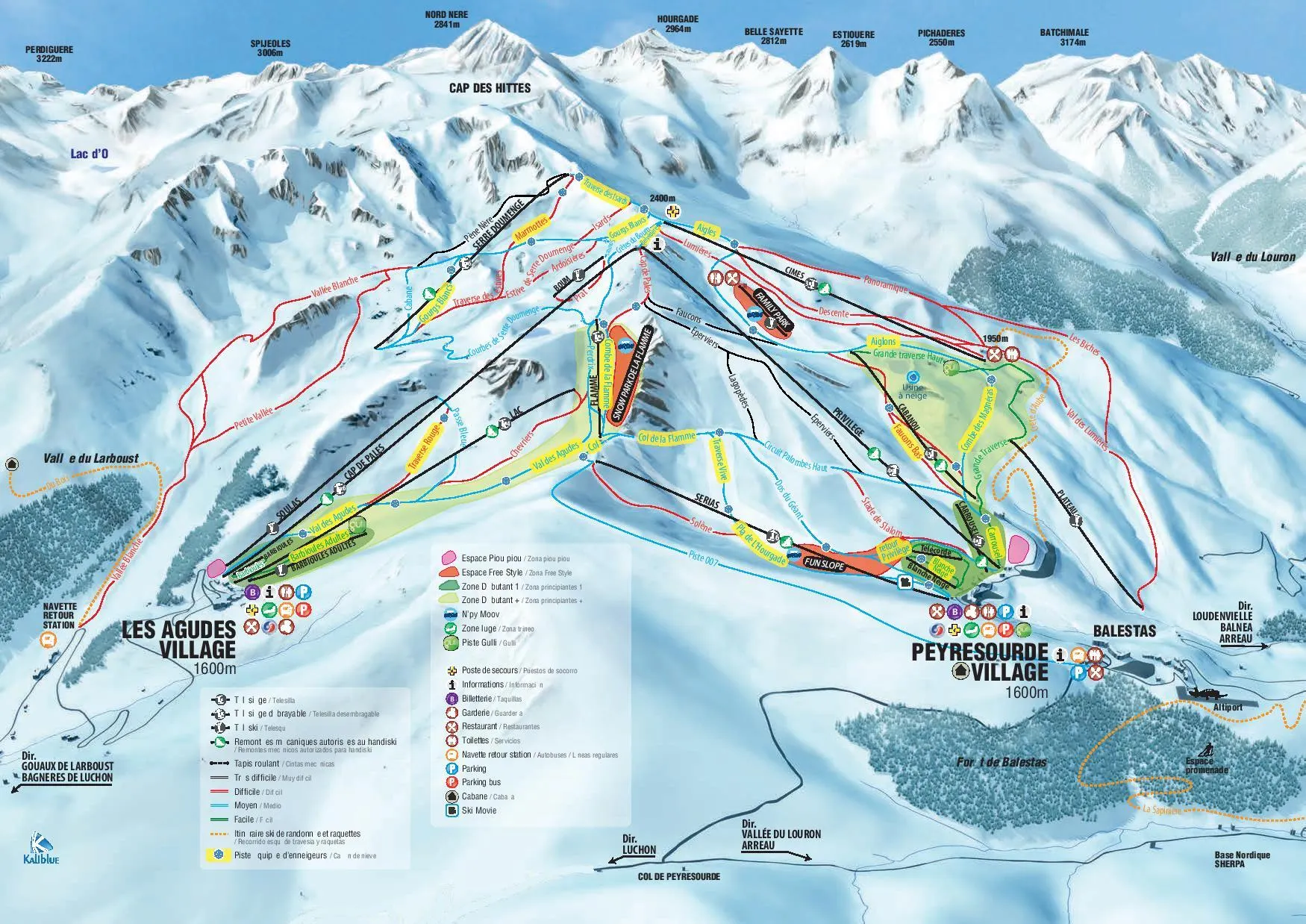 Peyragudes ski area map