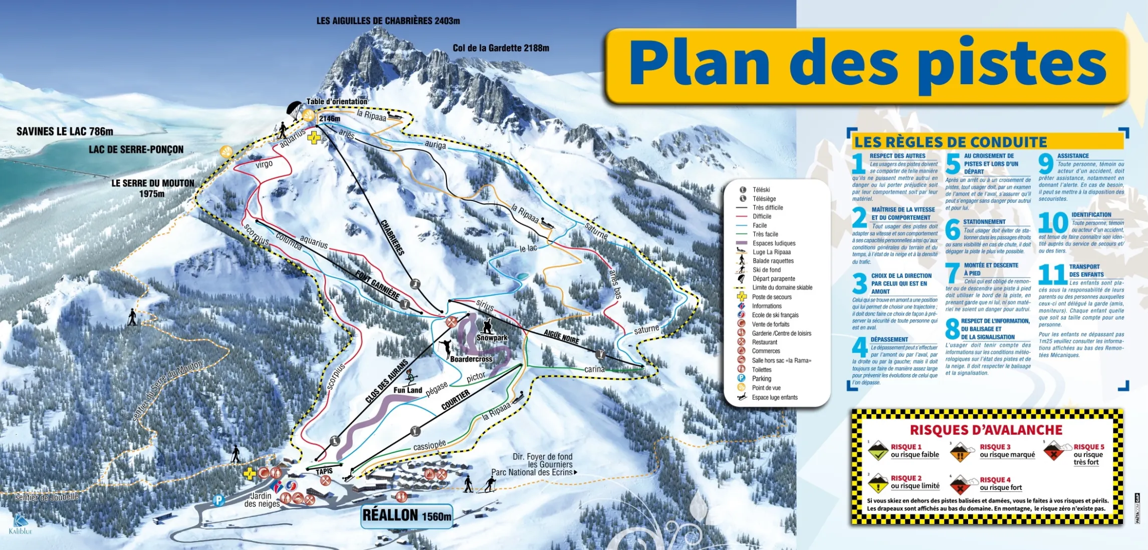 Réallon ski area map