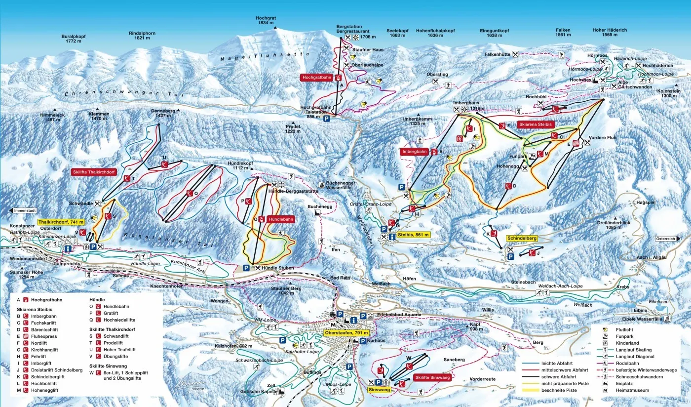 Oberstaufen ski area map