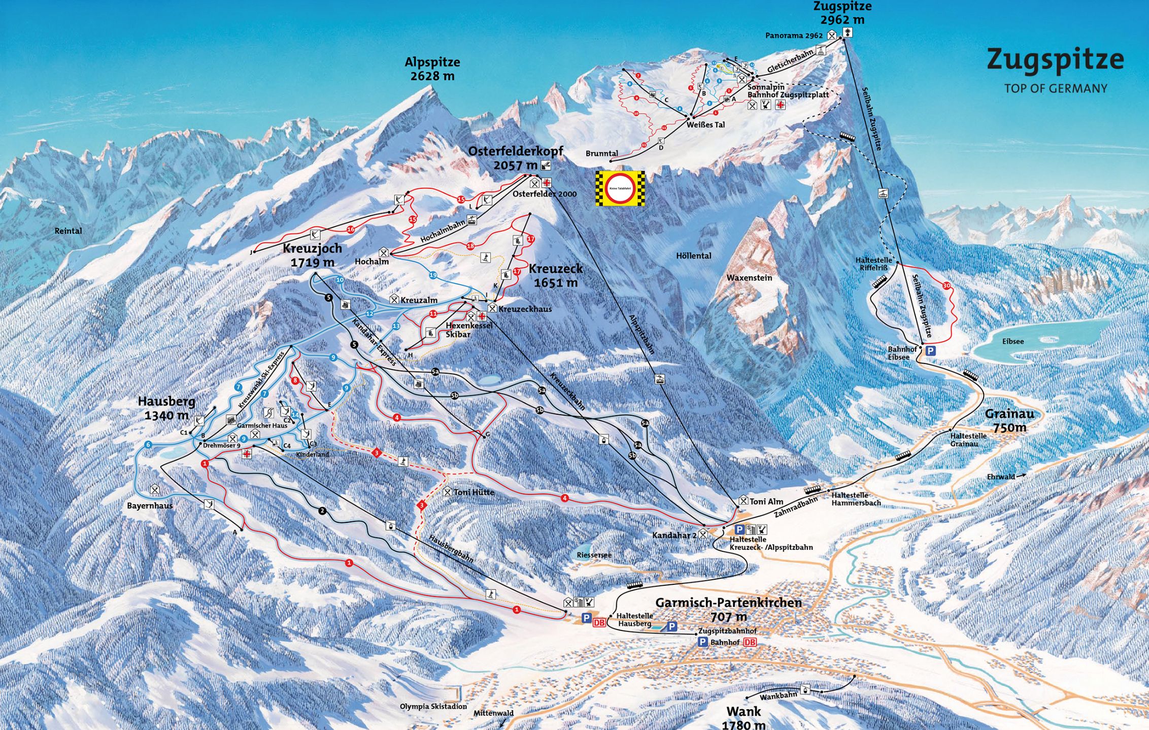 Garmisch Classic ski area map