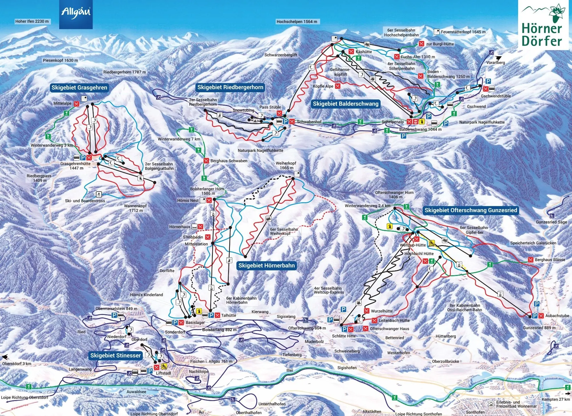 Hörnerdörfer ski area map