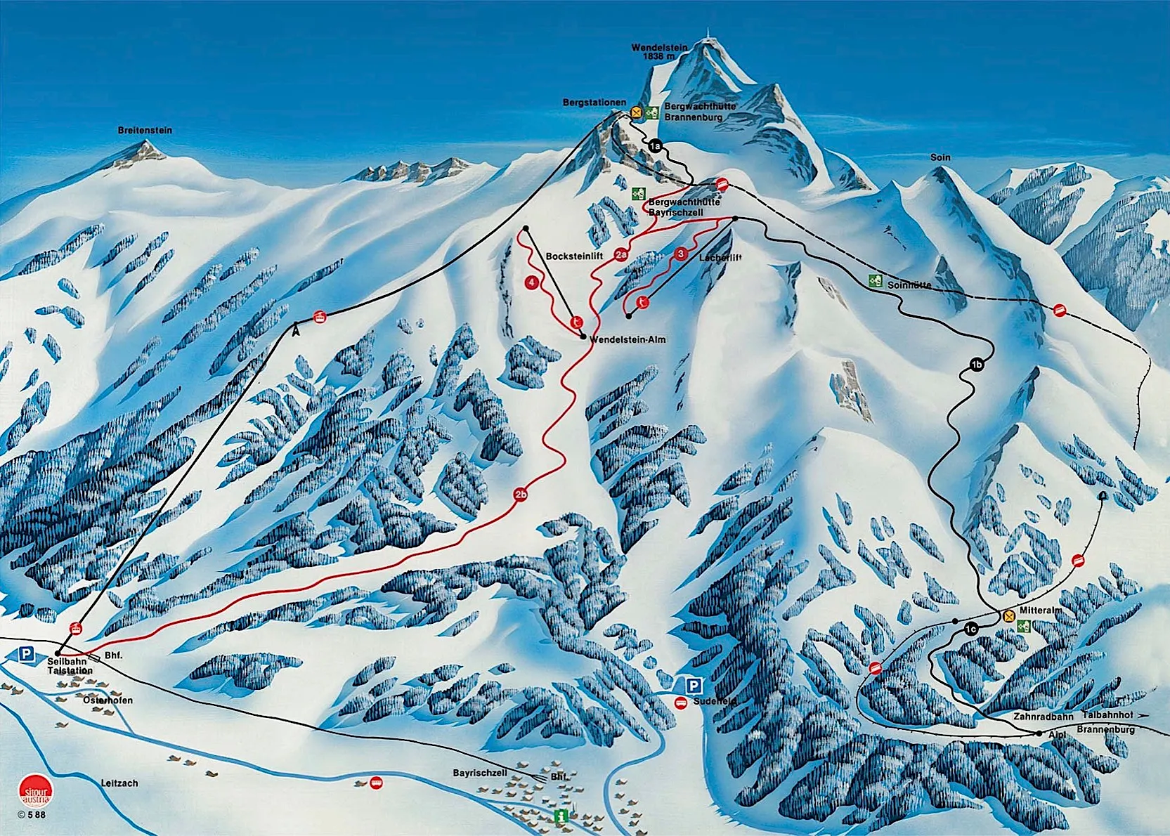 Wendelstein ski area map