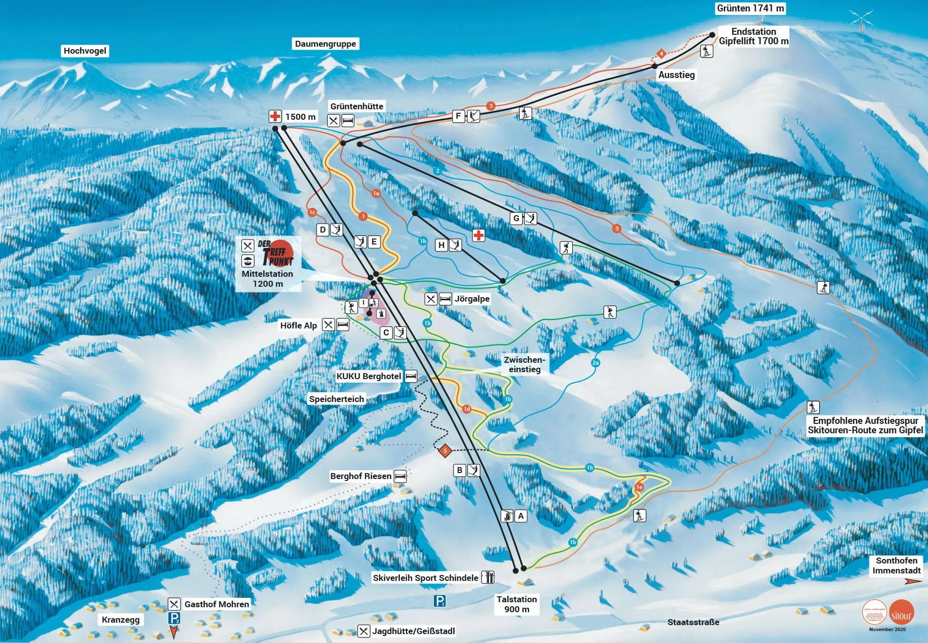 Grüntenlifte ski area map