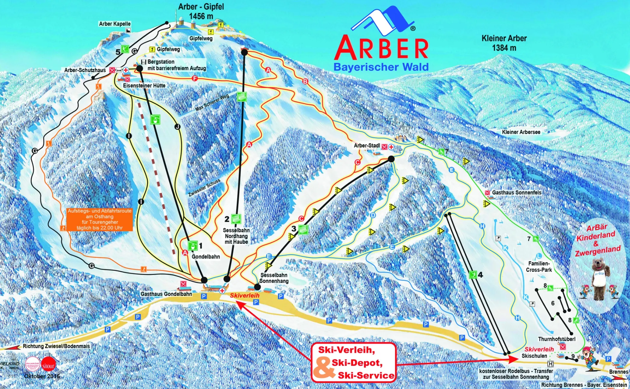 Grosser Arber ski area map