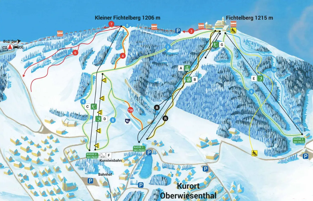 Fichtelberg ski area map