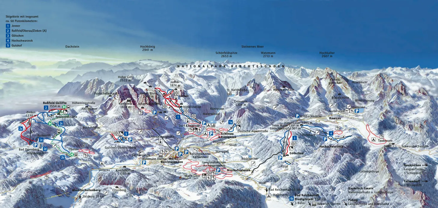 Berchtesgadener Land ski area map