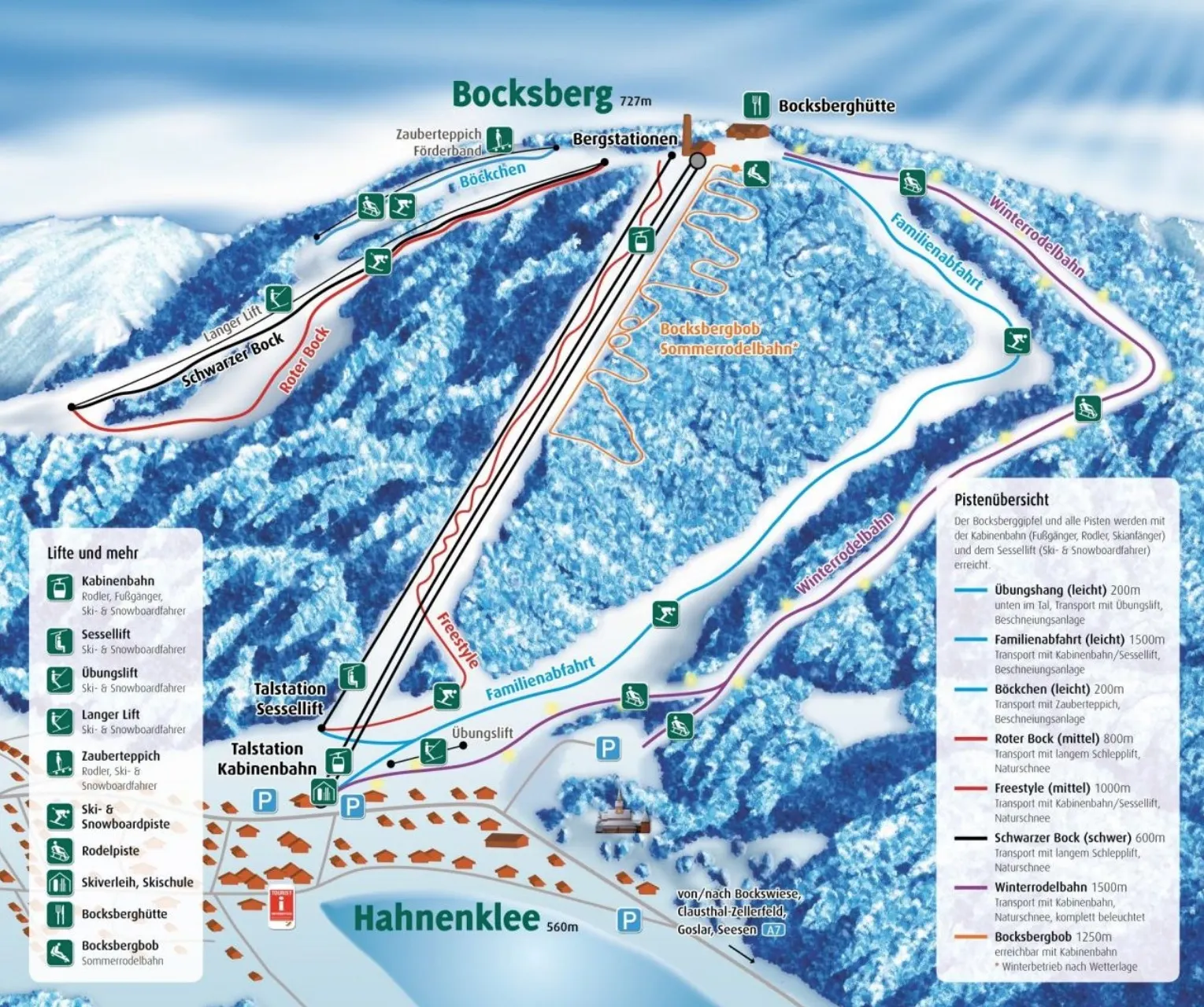 Bocksberg - Hahnenklee ski area map
