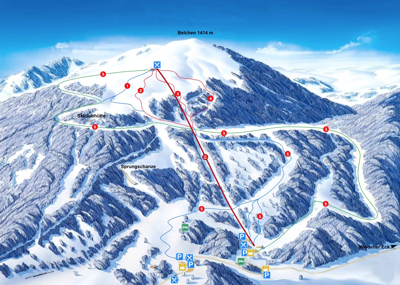 Belchen ski area map