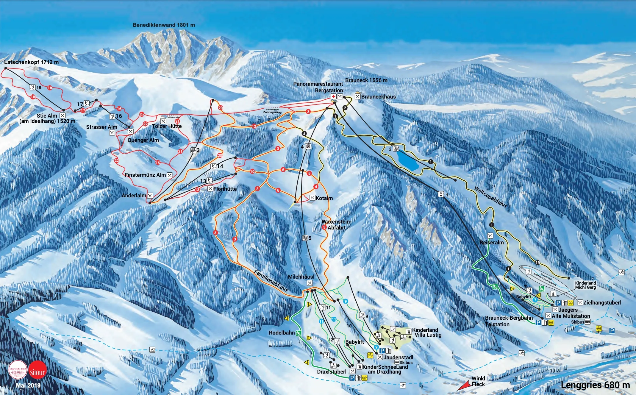 Brauneck ski area map