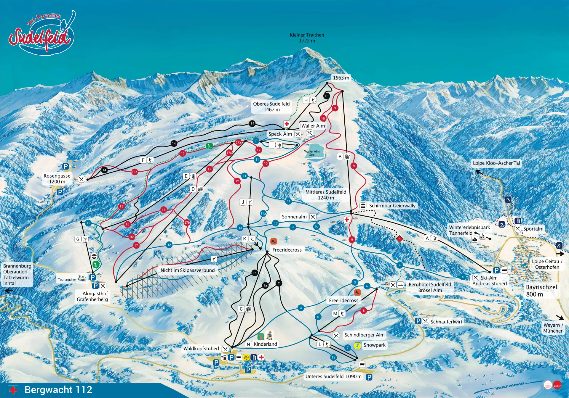 Sudelfeld ski area map