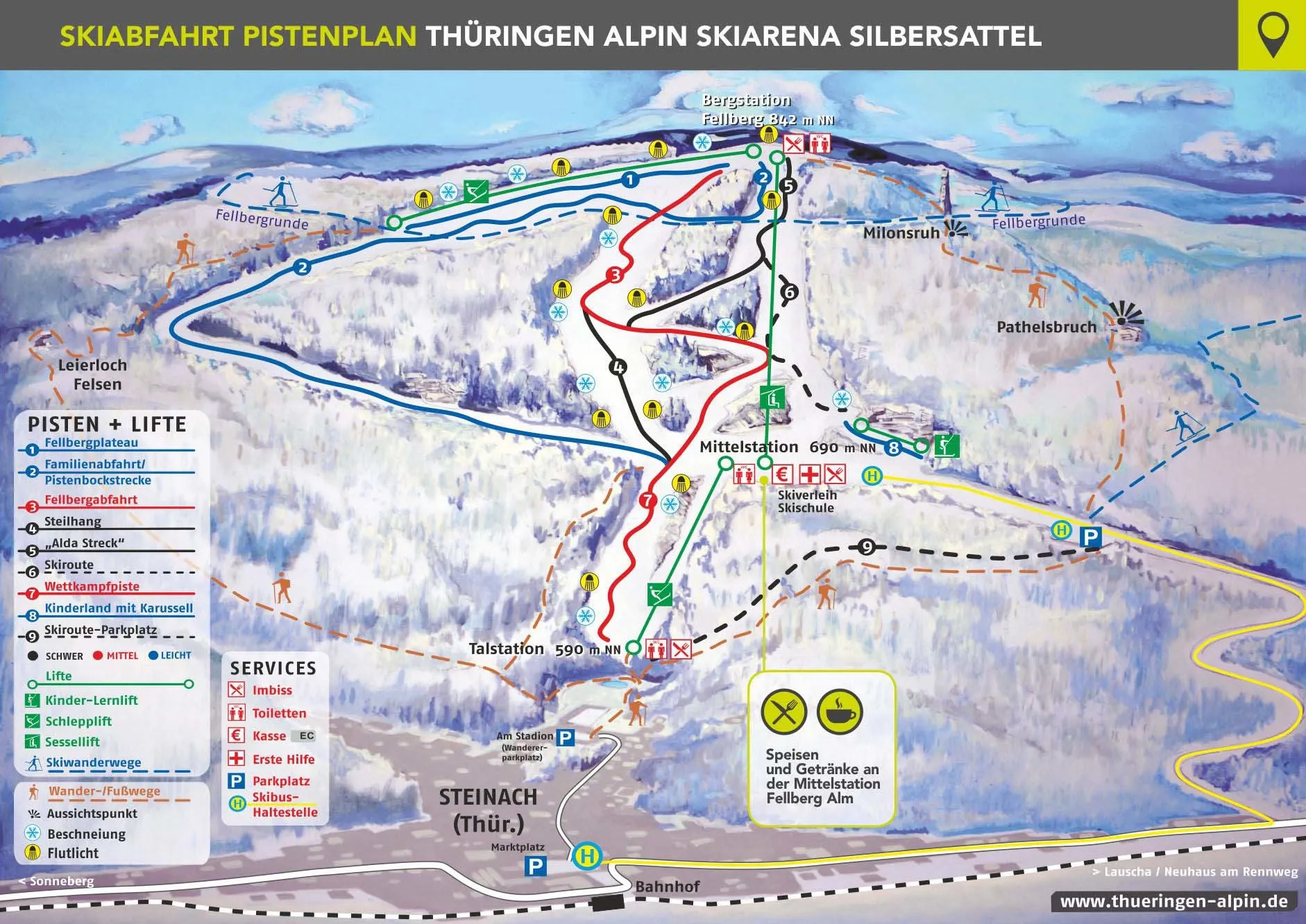 Skiarena Silbersattel ski area map