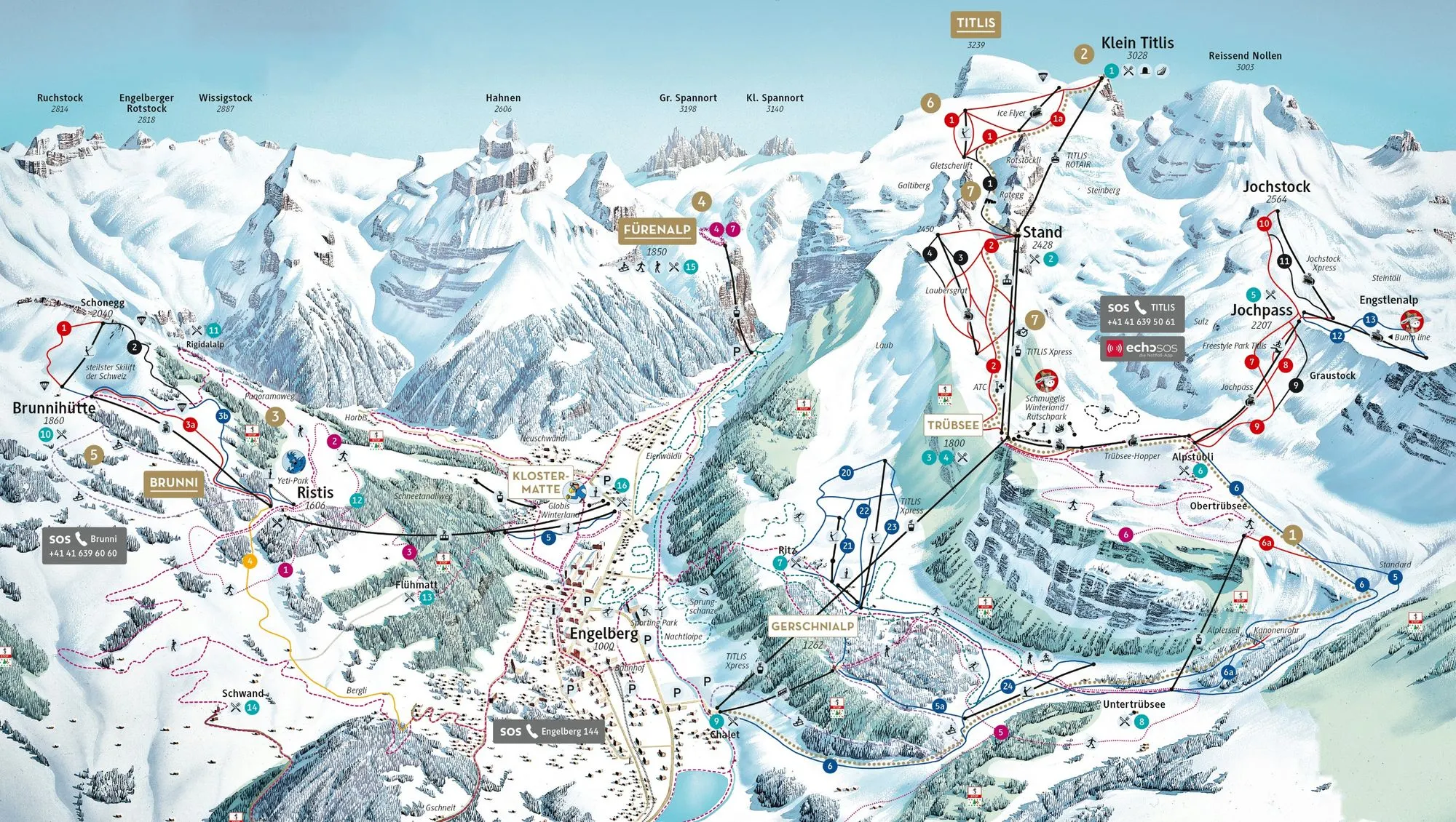 Engelberg ski area map