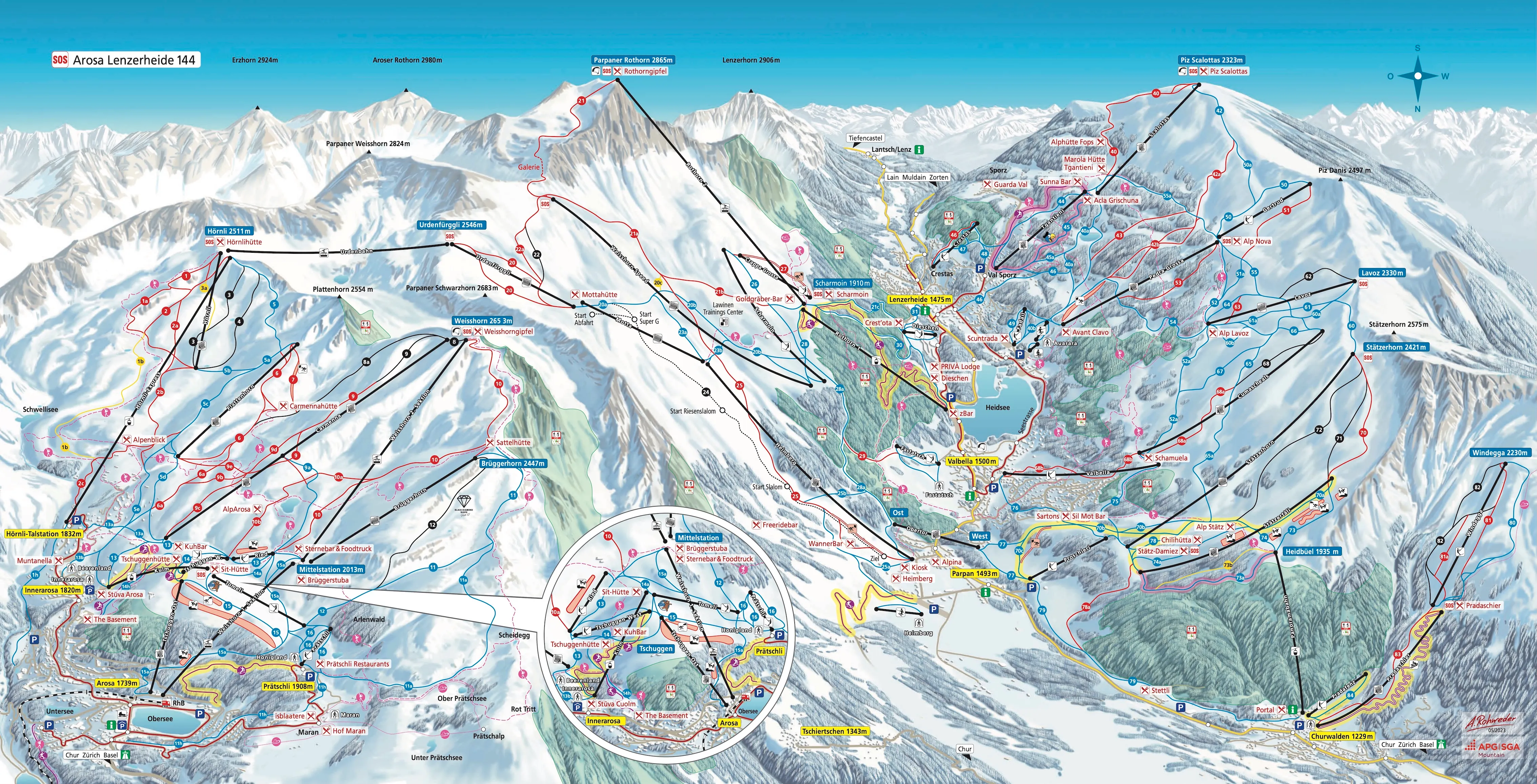 Arosa - Lenzerheide ski area map