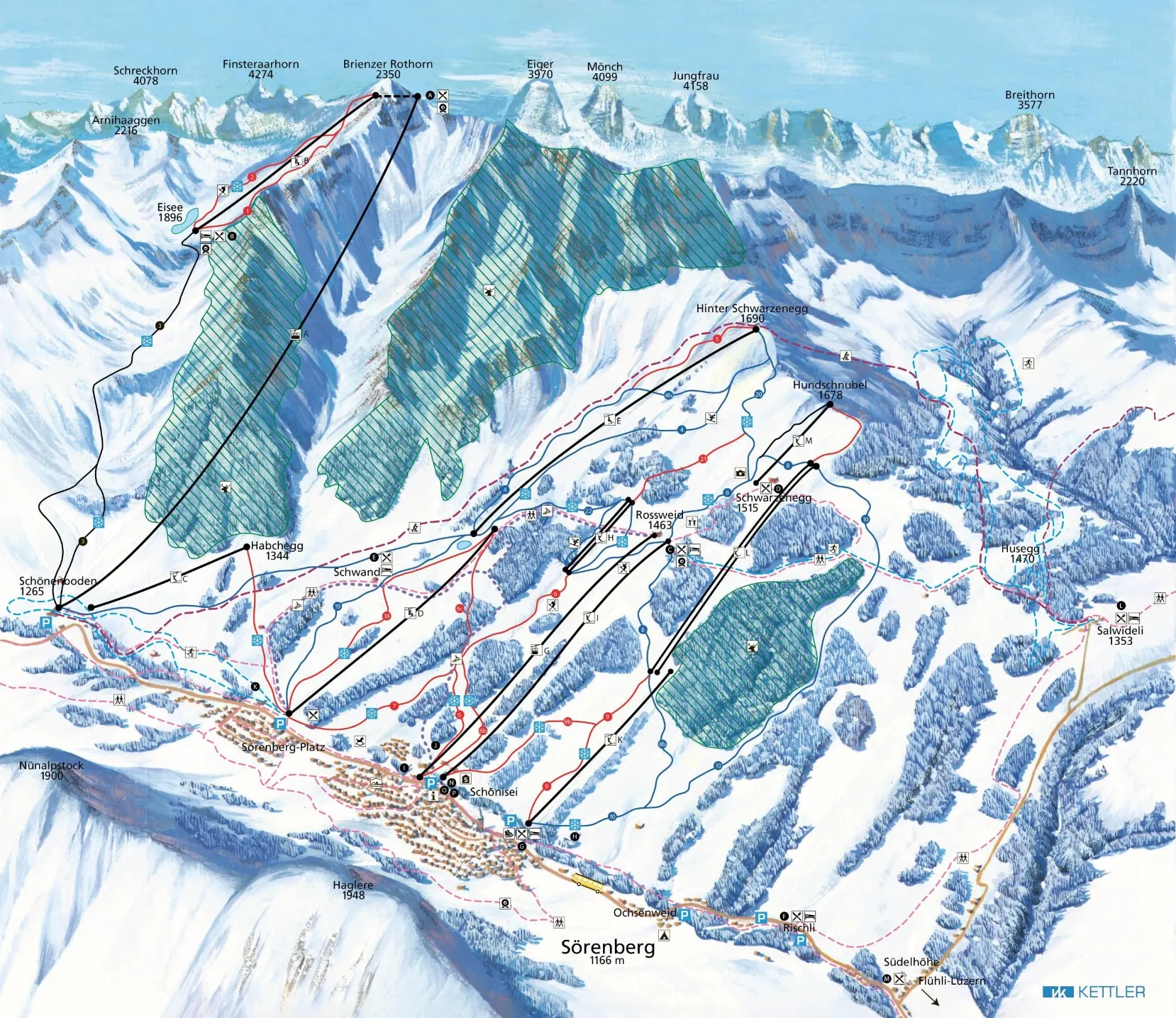 Sörenberg ski area map