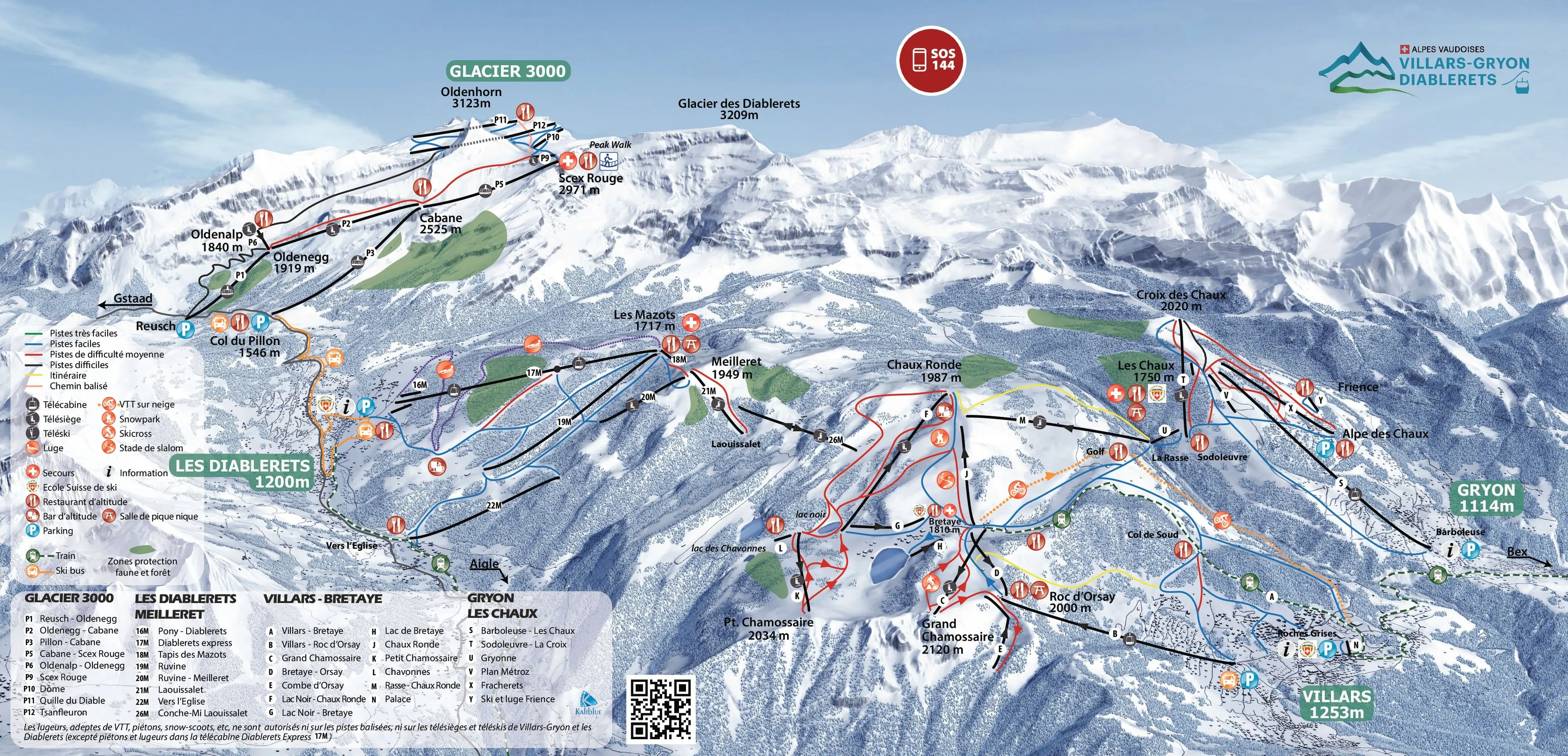 Villars/Gryon/Les Diablerets ski area map
