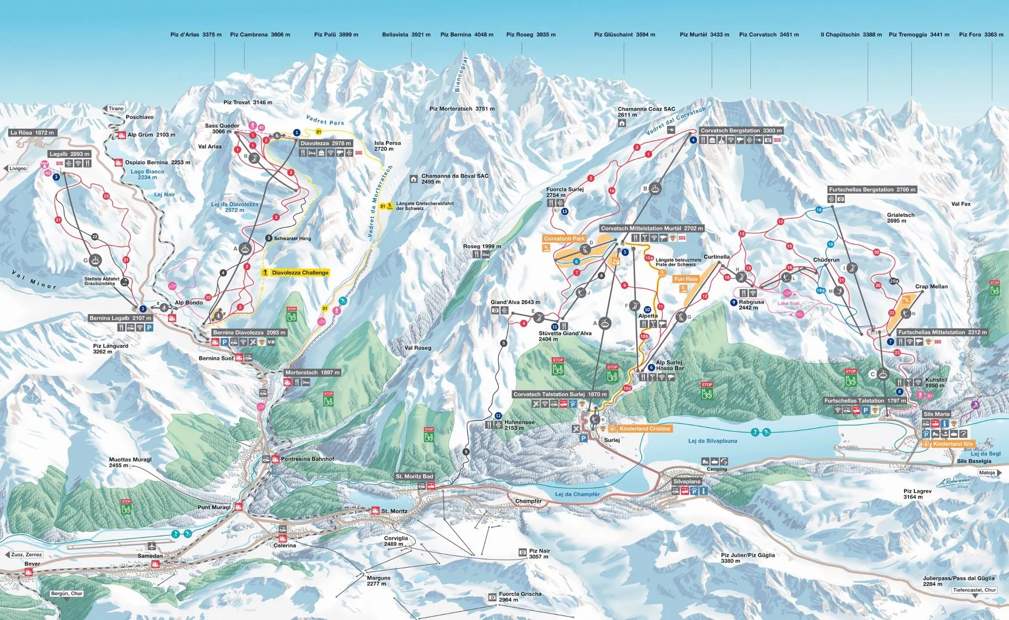 Sankt Moritz ski area map