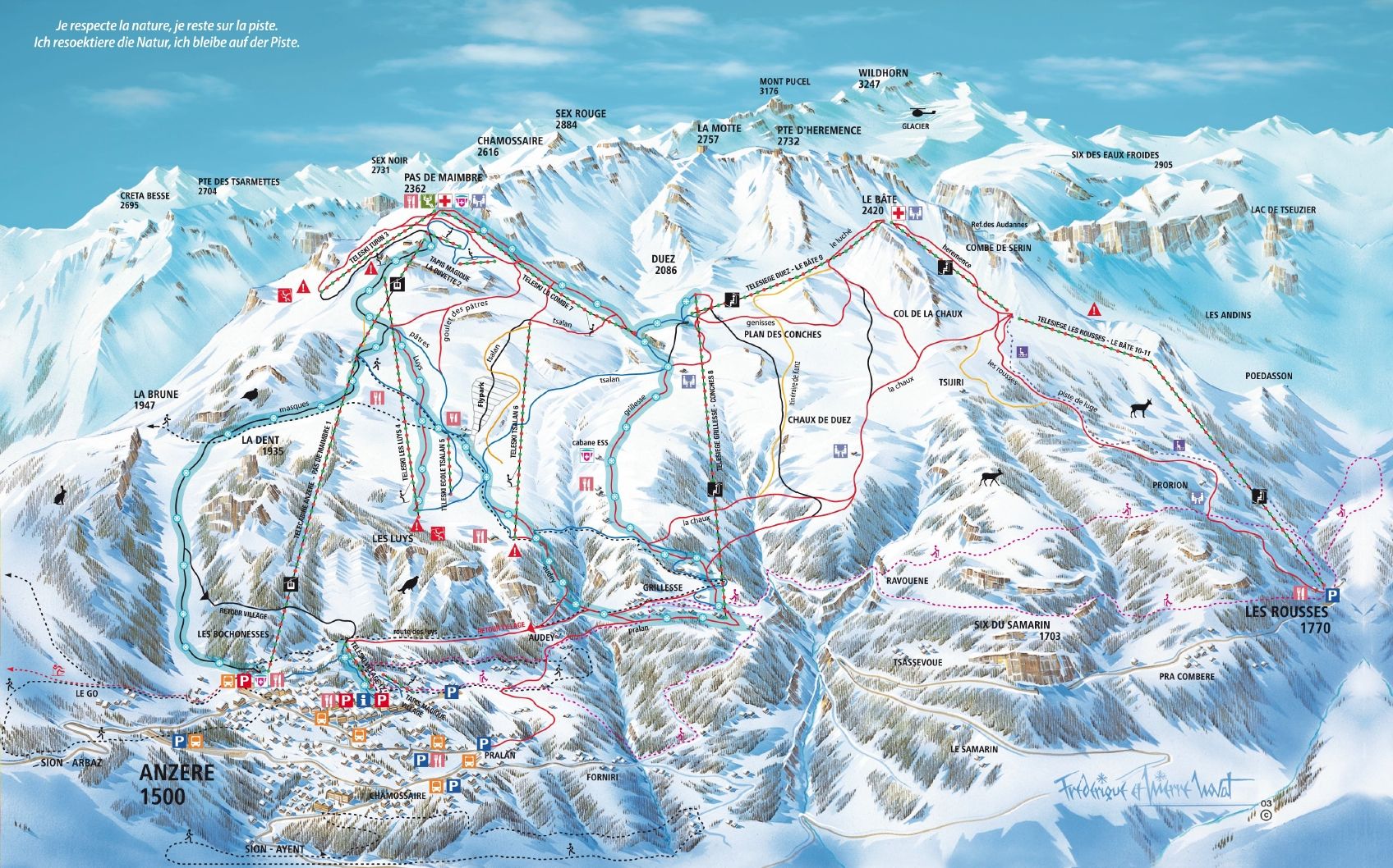 Anzère ski area map