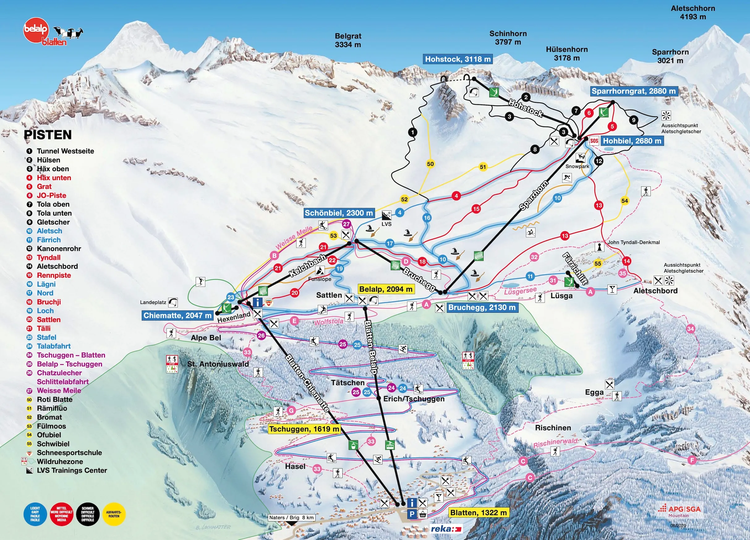 Belalp ski area map