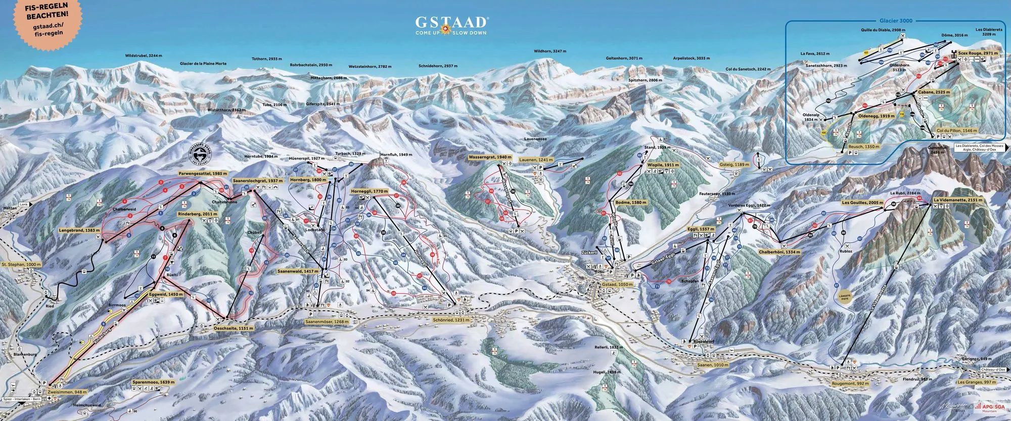 Gstaad ski area map