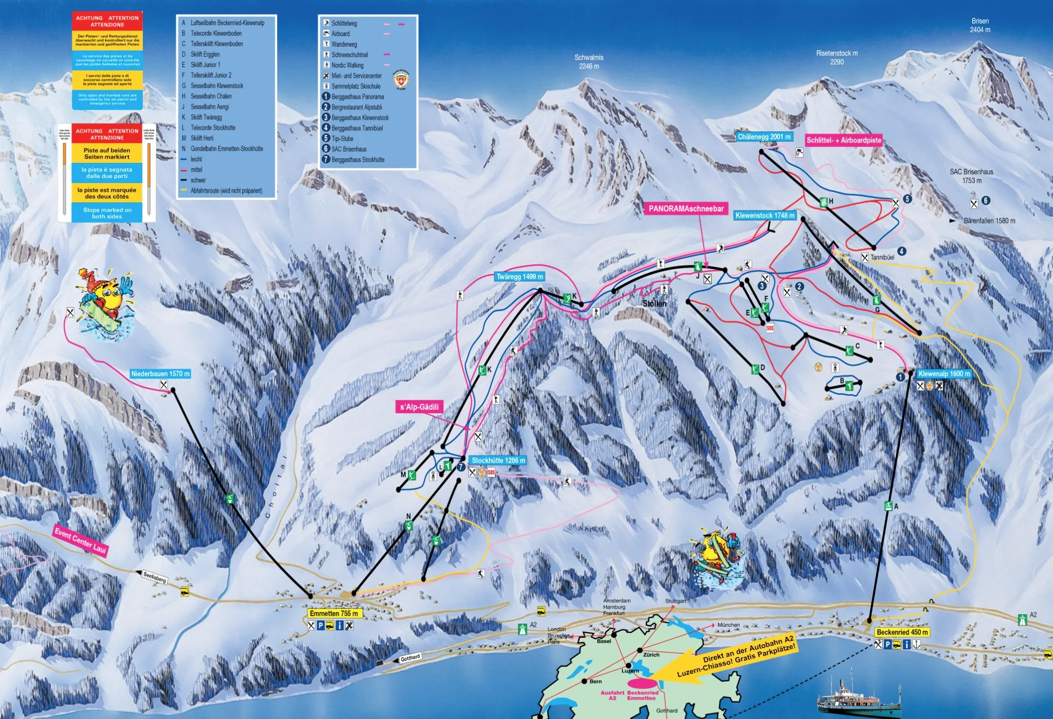 Klewenalp ski area map