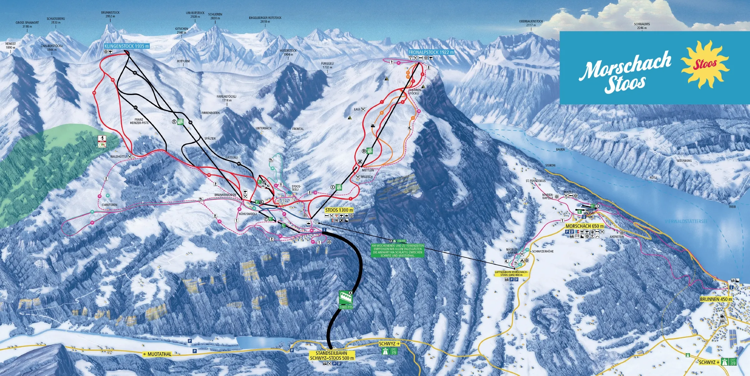 Morschach - Stoos ski area map