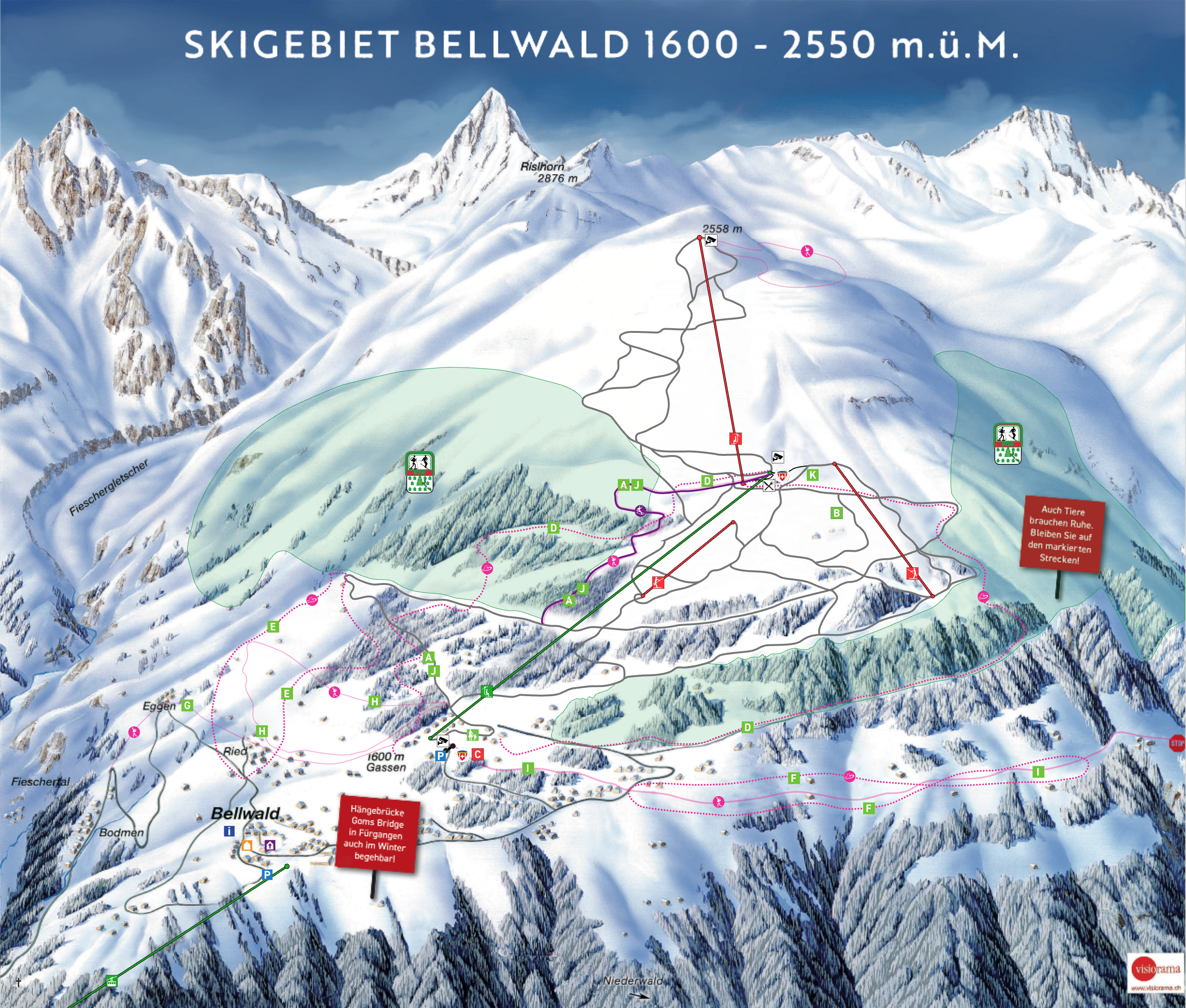 Bellwald ski area map
