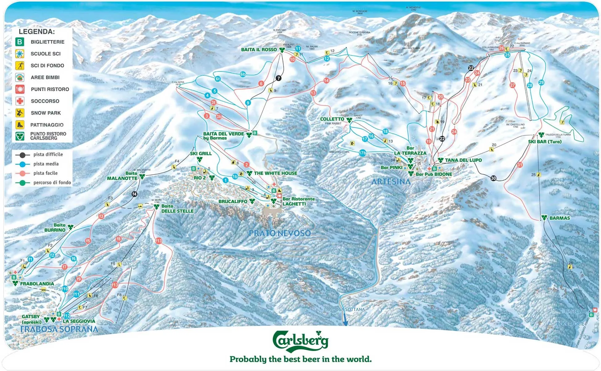 Mondolè Ski ski area map