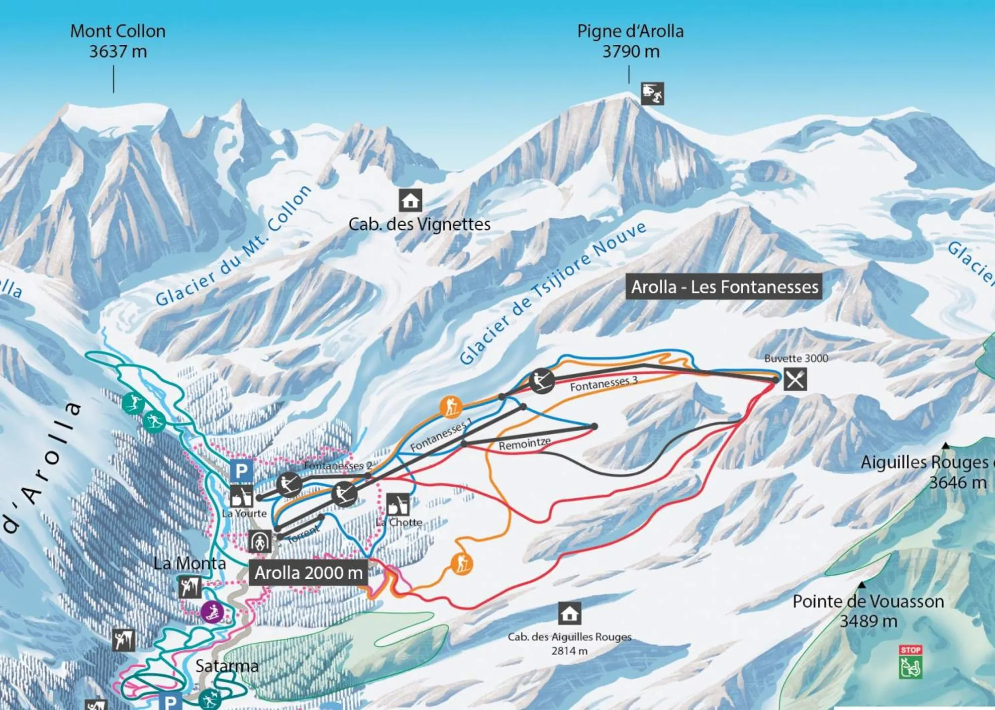 Arolla ski area map