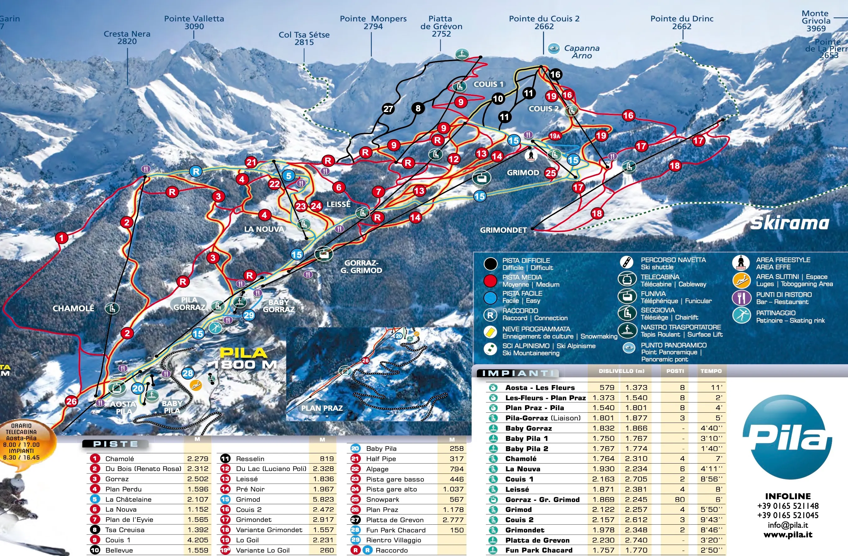 Pila ski area map