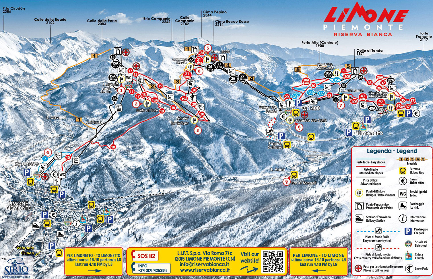 Limone Piemonte ski area map